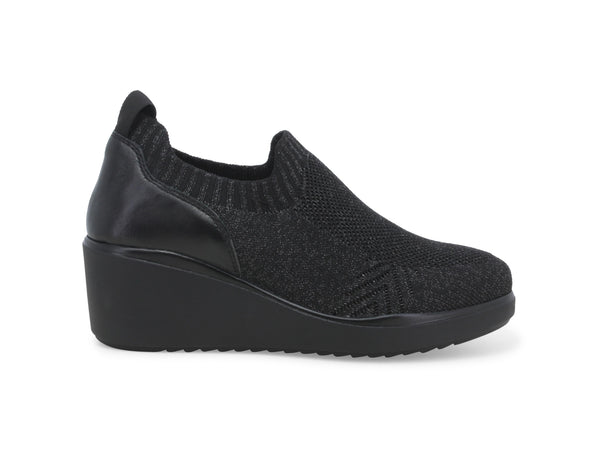 Melluso Slip-on Donna Estiva Zeppa Tessuto Elasticizzato Nero K55345W-233712